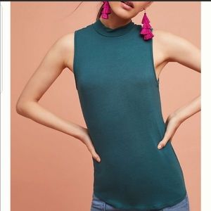 Anthropologie Ribbed Mockneck layering tank
